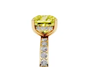 Cushion Cut Hidden Halo Engagement Ring Setting for a Fancy Yellow Lab-Grown Diamond | Yellow Gold