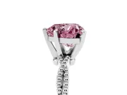 Heart-Shaped Twisted Engagement Ring Setting for a Fancy Pink Lab-Grown Diamond | Beaded Twist | Sterling Silver