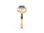 Heart-Shaped Halo Engagement Ring Setting for a Fancy Blue Lab-Grown Diamond | Yellow Gold - Design NV-24719