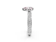 Pear-Shaped Domed Pavé Engagement Ring Setting for a Fancy Pink Lab-Grown Diamond | Platinum