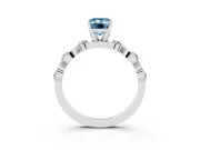 Emerald Cut Twisted Engagement Ring Setting for a Fancy Blue Lab-Grown Diamond | Sterling Silver - Design NV-24451