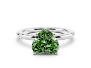 Heart-Shaped Hidden Halo Ring Setting for a Fancy Green Lab-Grown Diamond | White Gold