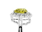 Heart-Shaped Halo Engagement Ring Setting for a Fancy Yellow Lab-Grown Diamond | Sterling Silver - Design NV-24719
