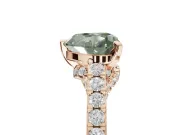 Heart-Shaped Pavé Solitaire Engagement Ring Setting for a Fancy Green Lab-Grown Diamond | Crossover Gallery | Rose Gold