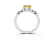 Heart-Shaped Five Stone Engagement Ring Setting for a Fancy Yellow Lab-Grown Diamond | Platinum