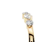 Round and Marquise Diamond Half Eternity Band Set in Yellow gold with Alternating Prong Setting