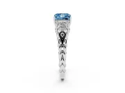 Princess Cut Three Stone Engagement Ring Setting for a Fancy Blue Lab-Grown Diamond | Braided Band | Platinum