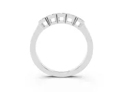 Round Lab-Grown Diamond Five-Stone Wedding Band | Cushion-Square Frames | Platinum
