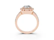 Round Vintage Milgrain Halo Engagement Ring Setting | Pierced Gallery | Rose Gold