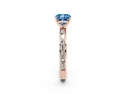 Cushion Cut Channel Set Engagement Ring Setting for a Fancy Blue Lab-Grown Diamond | Rose Gold