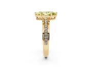 Marquise Channel Set Engagement Ring Setting for a Fancy Yellow Lab-Grown Diamond | Rope Collar | Yellow Gold