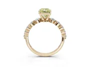 Radiant Cut Graduated Side Stone Engagement Ring Setting for a Fancy Yellow Lab-Grown Diamond | Yellow Gold