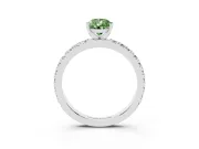 Pear-Shaped Pavé Solitaire Engagement Ring Setting for a Fancy Green Lab-Grown Diamond | Platinum
