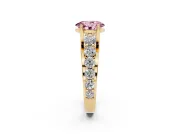 Oval Graduated Engagement Ring Setting for a Fancy Pink Lab-Grown Diamond | Yellow Gold