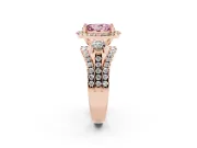 Oval Halo Split Shank Engagement Ring Setting for a Fancy Pink Lab-Grown Diamond | Round Side Stones | Rose Gold
