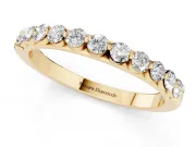 Round Diamond Eternity Band Set in Yellow gold with Channel Setting