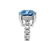 Cushion Cut Engagement Ring Setting for a Fancy Blue Lab-Grown Diamond | Sterling Silver - Design NV-24649