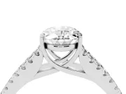 Oval Graduated Pave Split Shank Engagement Ring Setting | V Split Shoulders | Platinum
