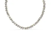 Mixed Shape Lab-Grown Diamond Tennis Necklace | Claw Prong Links | Yellow Gold