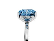 Fancy Blue Radiant Cut Diamond Solitaire Engagement Ring Set in Platinum with Prong Setting and Polished Band
