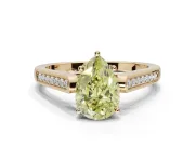 Pear-Shaped Engagement Ring Setting for a Fancy Yellow Lab-Grown Diamond | Yellow Gold - Design NV-24597