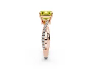 Asscher Cut Twist Engagement Ring Setting for a Fancy Yellow Lab-Grown Diamond | Rose Gold