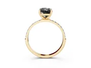 Radiant Cut Pave Solitaire Engagement Ring Setting | Yellow Gold