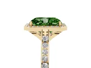 Radiant Cut Halo Engagement Ring Setting for a Fancy Green Lab-Grown Diamond | Yellow Gold - Design NV-24729