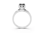 Asscher Cut Tapered Solitaire Engagement Ring Setting for a Black Center | White Gold