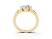Heart-Shaped Tension Style Engagement Ring Setting | Flush Set Accents | Yellow Gold