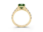 Asscher Cut Engagement Ring Setting for a Fancy Green Lab-Grown Diamond | Yellow Gold - Design NV-24643