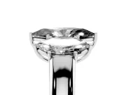 Fancy Black Three-Stone Marquise Cut Diamond Ring Set in Silver with Matching Prong Settings and Plain Band