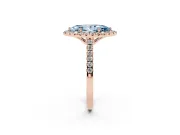 Marquise Raised Halo Engagement Ring Setting for a Fancy Blue Lab-Grown Diamond | Rose Gold