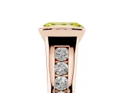 Emerald Cut Half Bezel Engagement Ring Setting for a Fancy Yellow Lab-Grown Diamond | Rose Gold