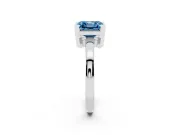 Asscher Cut Solitaire Engagement Ring Setting for a Fancy Blue Lab-Grown Diamond | Flat Tab Prongs | Platinum