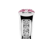 Cushion Cut Half Bezel Engagement Ring Setting for a Fancy Pink Lab-Grown Diamond | Sterling Silver