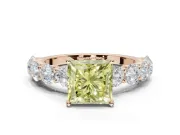 Princess Cut Engagement Ring Setting for a Fancy Yellow Lab-Grown Diamond | Rose Gold - Design NV-24455