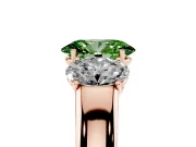 Oval 3 Stone Engagement Ring Setting for a Fancy Green Lab-Grown Diamond | Rose Gold