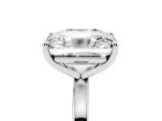 Asscher Cut and Emerald Cut Toi Moi Ring Set in Silver with Prong Setting