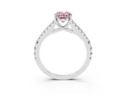 Oval Graduated Split Shank Engagement Ring Setting for a Fancy Pink Lab-Grown Diamond | Platinum
