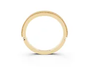 Round Diamond Contour Wedding Band Set in Yellow gold with Milgrain Pavé Setting