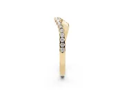 Round Diamond Pavé Twist Band Set in Yellow gold with U-Prong Setting