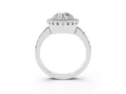Round Vintage Milgrain Halo Engagement Ring Setting | Pierced Gallery | Platinum