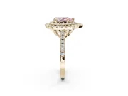 Pear-Shaped Double Halo Engagement Ring Setting for a Fancy Pink Lab-Grown Diamond | Yellow Gold