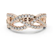 Round Lab-Grown Diamond Braided Pavé Wedding Band | Open Braid | Rose Gold