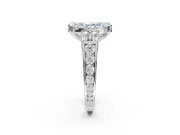 Radiant Cut Halo Engagement Ring Setting for a Fancy Blue Lab-Grown Diamond | Graduated Channel Band | Platinum