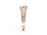 Oval Split Shank Pavé Engagement Ring Setting for a Fancy Yellow Lab-Grown Diamond | Rose Gold