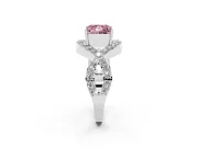 Princess Cut Infinity Twist Engagement Ring Setting for a Fancy Pink Lab-Grown Diamond | Pavé Ribbons | Sterling Silver