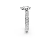 Pear-Shaped Pavé Solitaire Engagement Ring Setting | Domed Pavé Band | White Gold