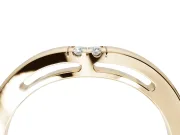Round Lab-Grown Diamond Toi et Moi Curved Wedding Band | Side Slot Cut-Outs | Yellow Gold